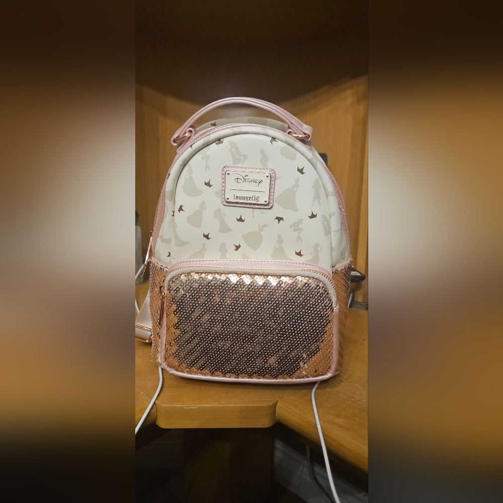 Loungefly Pink and White Butterfly Backpack